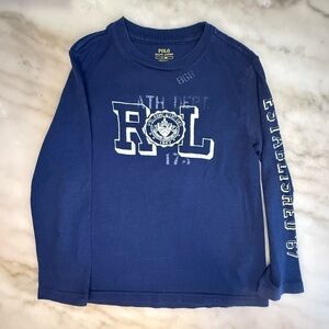 Polo Ralph Lauren blue long-sleeve graphic t-shirt boys size 6.